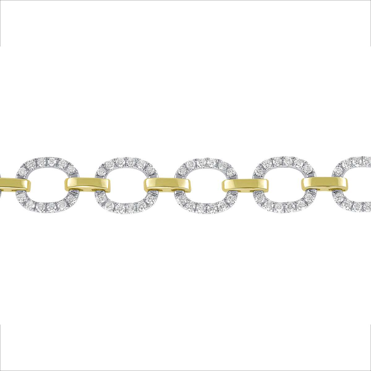 14K Gold Diamond Chain-Link Bracelet - Abtin & Company 