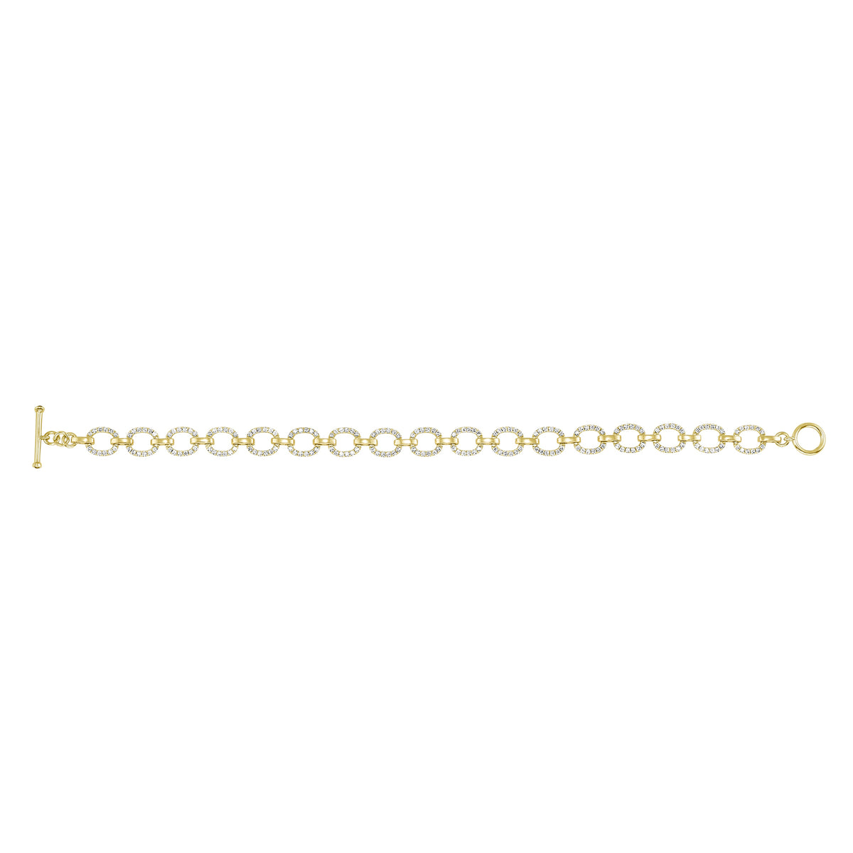 14K Gold Diamond Chain-Link Bracelet - Abtin & Company 