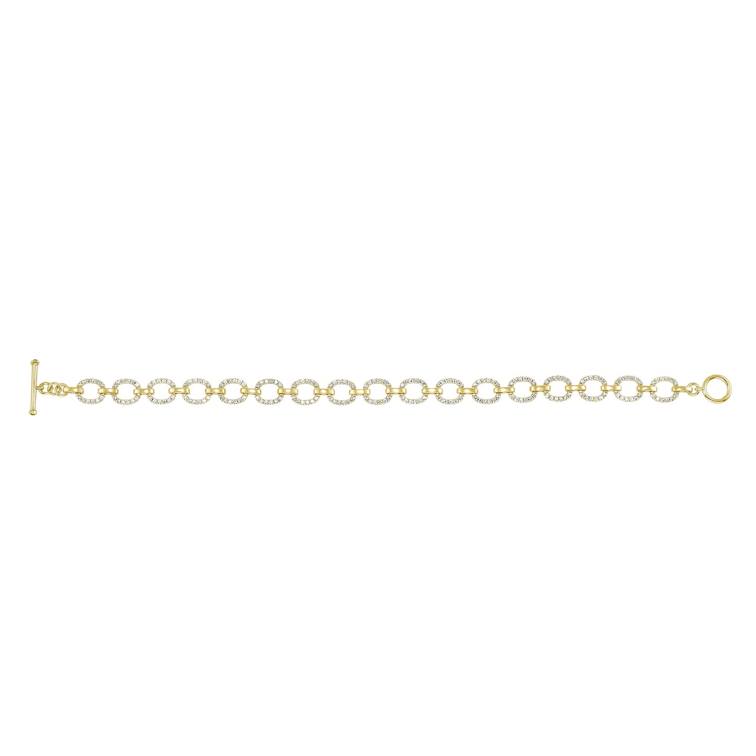14K Gold Diamond Chain-Link Bracelet - Abtin & Company 