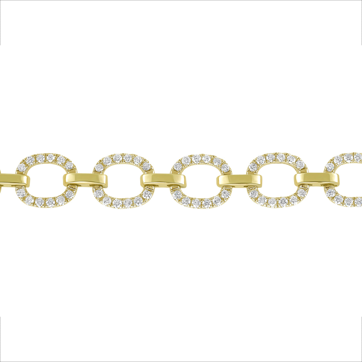 14K Gold Diamond Chain-Link Bracelet - Abtin & Company 