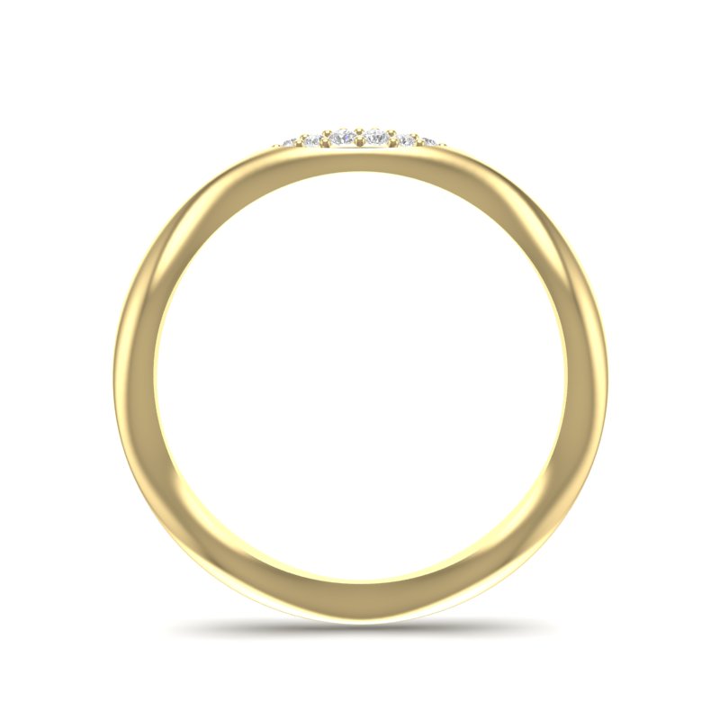 14k Gold Marquise Shape Wave Diamond Stackable Ring - Abtin & Company 