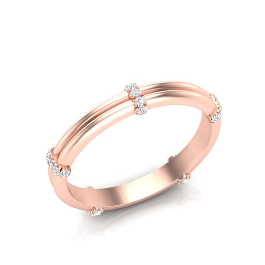 14k Gold Diamond Stackable Wedding Band - Abtin & Company 