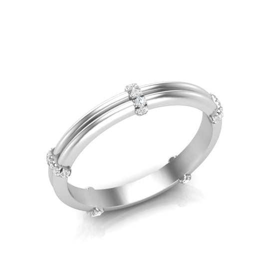 14k Gold Diamond Stackable Wedding Band - Abtin & Company 