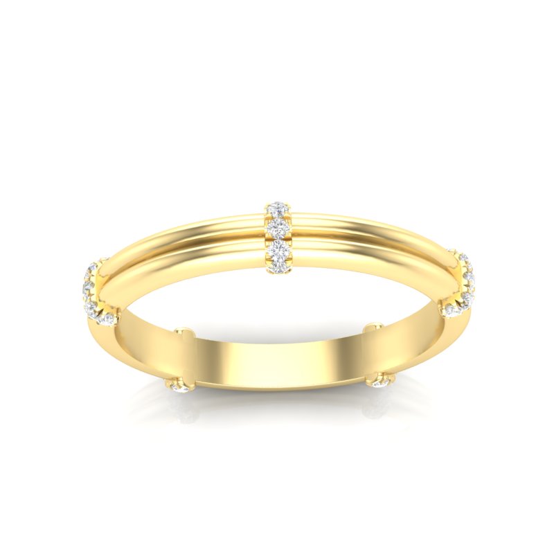 14k Gold Diamond Stackable Wedding Band - Abtin & Company 