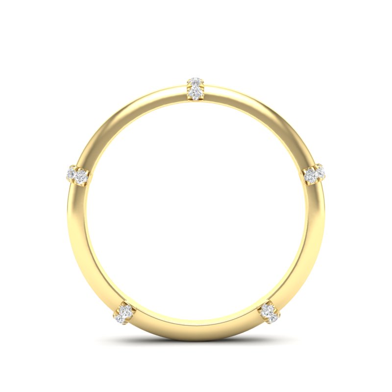 14k Gold Diamond Stackable Wedding Band - Abtin & Company 