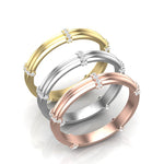 14k Gold Diamond Stackable Wedding Band - Abtin & Company 