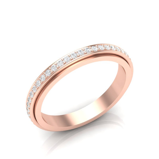 14k Gold Channel Set Diamond Stackable Ring Wedding Band - Abtin & Company 