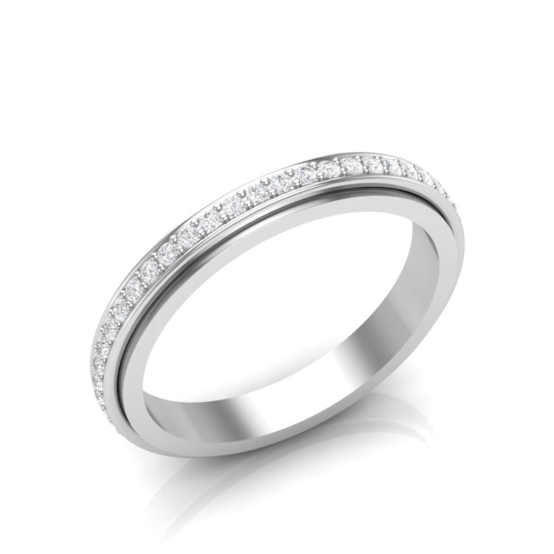 14k Gold Channel Set Diamond Stackable Ring Wedding Band - Abtin & Company 