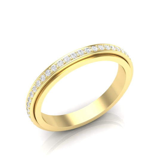 14k Gold Channel Set Diamond Stackable Ring Wedding Band - Abtin & Company 