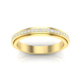14k Gold Channel Set Diamond Stackable Ring Wedding Band - Abtin & Company 