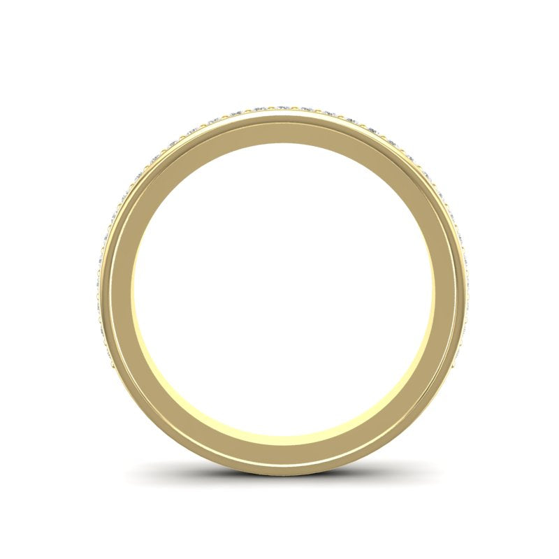 14k Gold Channel Set Diamond Stackable Ring Wedding Band - Abtin & Company 