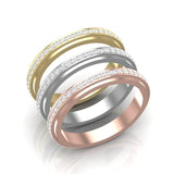 14k Gold Channel Set Diamond Stackable Ring Wedding Band - Abtin & Company 