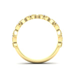 14k Gold Diamond Lozenge Shaped Vintage Style Stackable Ring Wedding Band - Abtin & Company 