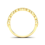 14k Gold Milgrain Flower Diamond Stacking Ring Wedding Band - Abtin & Company 