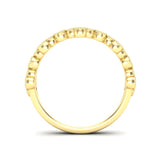 14k Gold Milgrain Flower Diamond Stacking Ring Wedding Band - Abtin & Company 