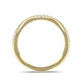 14k Gold Wavy Marquise-shape Diamond Stackable Ring/Wedding Band - Abtin & Company 