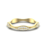 14k Gold Wavy Marquise-shape Diamond Stackable Ring/Wedding Band - Abtin & Company 