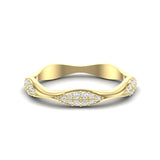 14k Gold Wavy Marquise-shape Diamond Stackable Ring/Wedding Band - Abtin & Company 