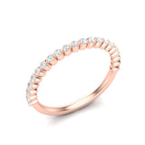 14k Gold Floating Diamond Half-eternity Stackable Ring Wedding Band - Abtin & Company 