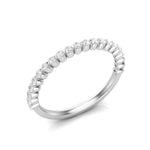 14k Gold Floating Diamond Half-eternity Stackable Ring Wedding Band - Abtin & Company 