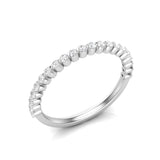 14k Gold Floating Diamond Half-eternity Stackable Ring Wedding Band - Abtin & Company 
