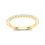 14k Gold Floating Diamond Half-eternity Stackable Ring Wedding Band - Abtin & Company 
