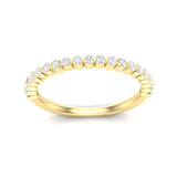 14k Gold Floating Diamond Half-eternity Stackable Ring Wedding Band - Abtin & Company 