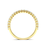 14k Gold Floating Diamond Half-eternity Stackable Ring Wedding Band - Abtin & Company 