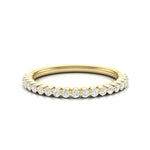 14k Gold Floating Diamond Half-eternity Stackable Ring Wedding Band - Abtin & Company 