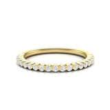 14k Gold Floating Diamond Half-eternity Stackable Ring Wedding Band - Abtin & Company 