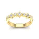 14k Diamond Milgrain Bezel Stackable Wedding Band - Abtin & Company 