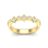 14k Diamond Milgrain Bezel Stackable Wedding Band - Abtin & Company 