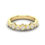 14k Diamond Milgrain Bezel Stackable Wedding Band - Abtin & Company 