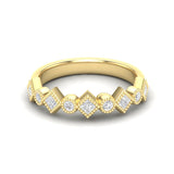 14k Diamond Milgrain Bezel Stackable Wedding Band - Abtin & Company 