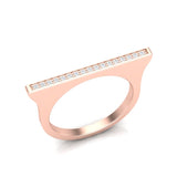 14k Gold Diamond Bar Ring Stacking Band - Abtin & Company 