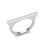 14k Gold Diamond Bar Ring Stacking Band - Abtin & Company 
