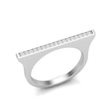 14k Gold Diamond Bar Ring Stacking Band - Abtin & Company 