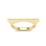 14k Gold Diamond Bar Ring Stacking Band - Abtin & Company 