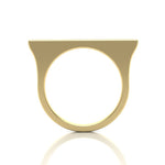14k Gold Diamond Bar Ring Stacking Band - Abtin & Company 