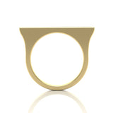 14k Gold Diamond Bar Ring Stacking Band - Abtin & Company 