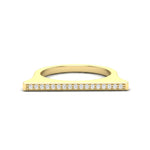 14k Gold Diamond Bar Ring Stacking Band - Abtin & Company 