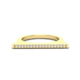 14k Gold Diamond Bar Ring Stacking Band - Abtin & Company 