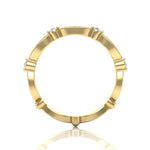 14k Gold Vintage Style Diamond Marquise Stackable Ring Wedding Band - Abtin & Company 