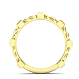 14k Gold Bezel Set Diamond Petite twist Stackable Wedding Band - Abtin & Company 