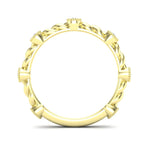 14k Gold Bezel Set Diamond Petite Twist Stackable Ring Wedding Band - Abtin & Company 