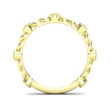 14k Gold Bezel Set Diamond Petite Twist Stackable Ring Wedding Band - Abtin & Company 