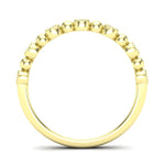 14k Gold Diamond Milgrain Bezel & Bead Stackable Ring Wedding Band - Abtin & Company 