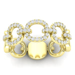 14k Gold Diamond Chain-link Ring Band - Abtin & Company 