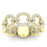 14k Gold Diamond Chain-link Ring Band - Abtin & Company 