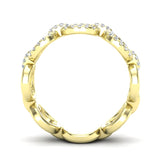 14k Gold Diamond Chain-link Ring Band - Abtin & Company 